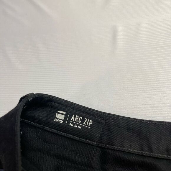 G Star Raw Arc Zip 3D Slim Black Tapered Denim Jeans Size 36 X 31 - Picture 8 of 12